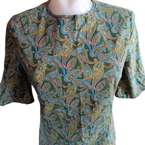 Vintage Small 6 Dress 1960's Handmade 1of1 Paisley Print Dress Shy Girl Brady